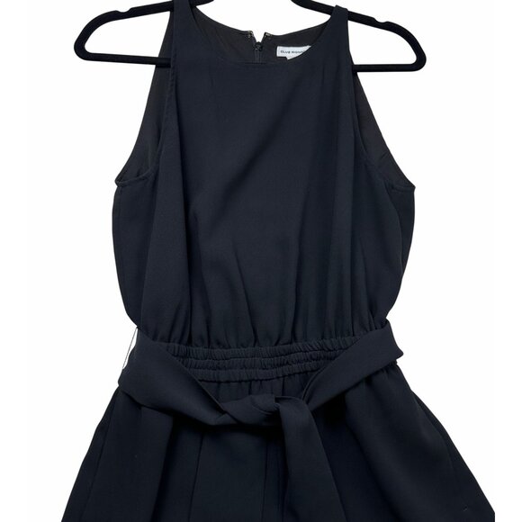 Club Monaco Black Belted Sleeveless Halter Mini Romper Sz 4 Flowy Tailored Soft - Picture 3 of 16
